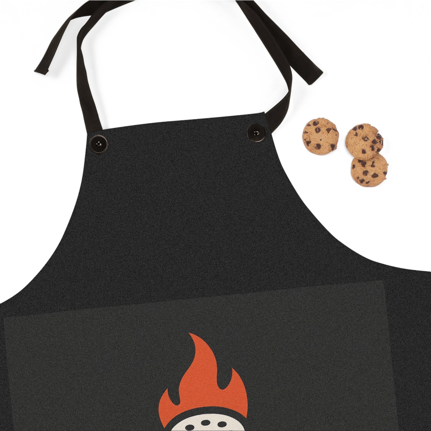 Premium BBQ Apron - Grill & Grind Co. Chef's Cooking Apron with Flame Design